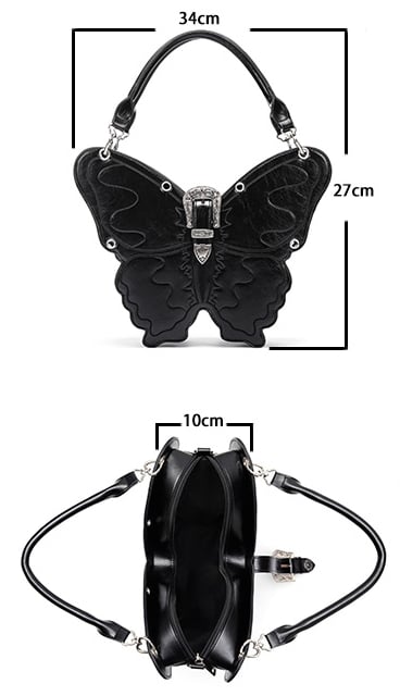 Black Butterfly PU Crossbody/Backpack Large Version