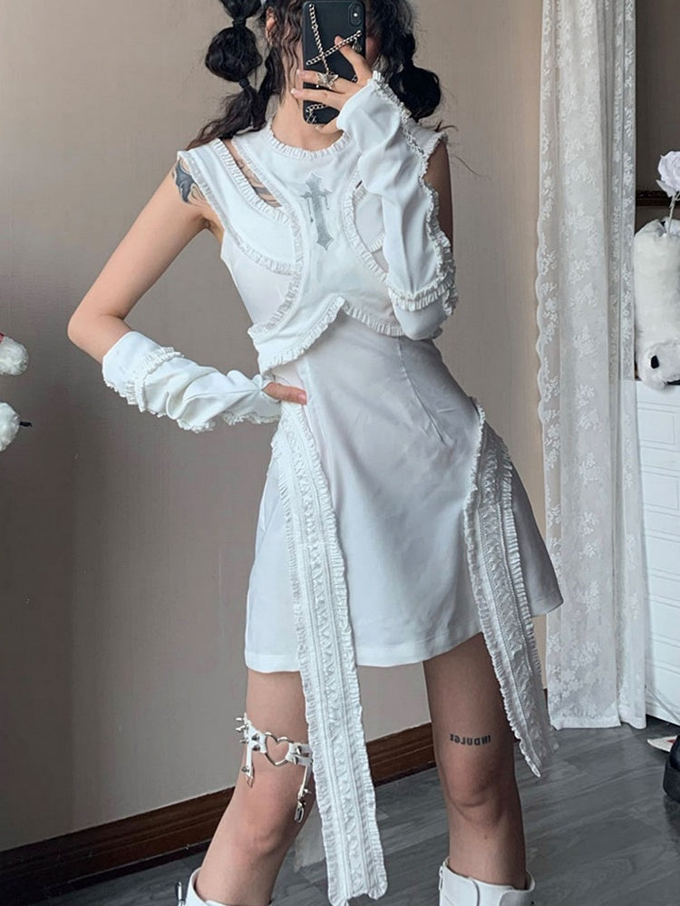 Alternative Fashion Cross Embroidery Punk Dress