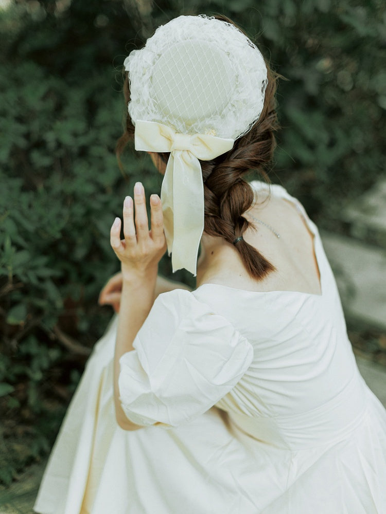 6 Color Options Handmade Floral Design Veil Mini Hat