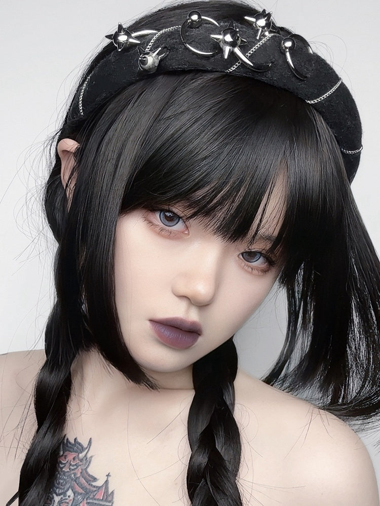 Punk Heavy Metal Chain Design Black KC