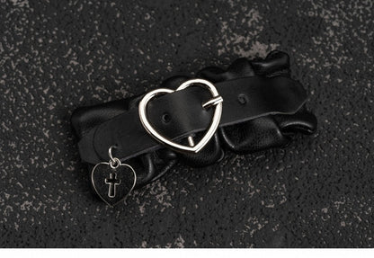 Handmade Faux Leather Sweetheart Buckle Design Hairclip