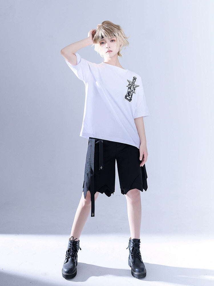 Glimpse Gossip Potion Bottle Embroidery Round Neck T-shirt