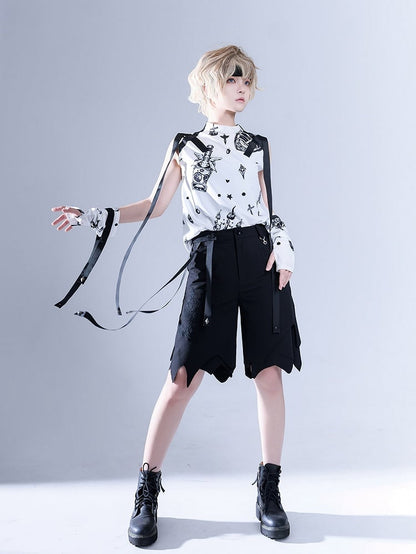 Glimpse Gossip Candlestick and Potion Bottle Print Sleeveless Top