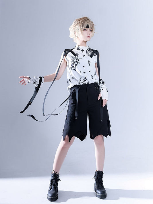 Glimpse Gossip Candlestick and Potion Bottle Print Sleeveless Top