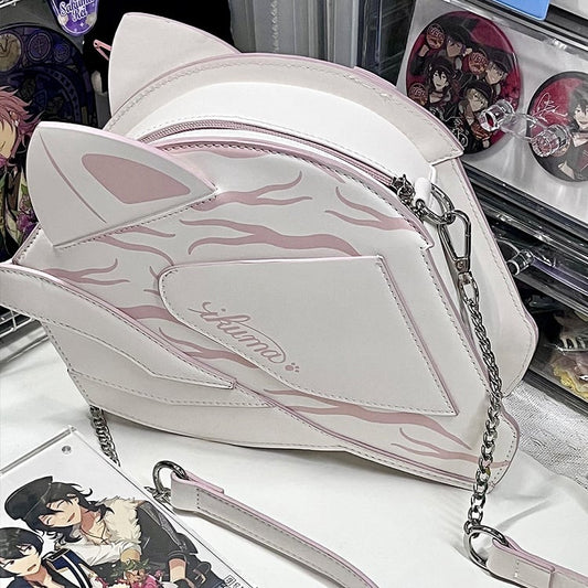 Cat Ear Design Helmet Shaped Ita Bag White&Pink