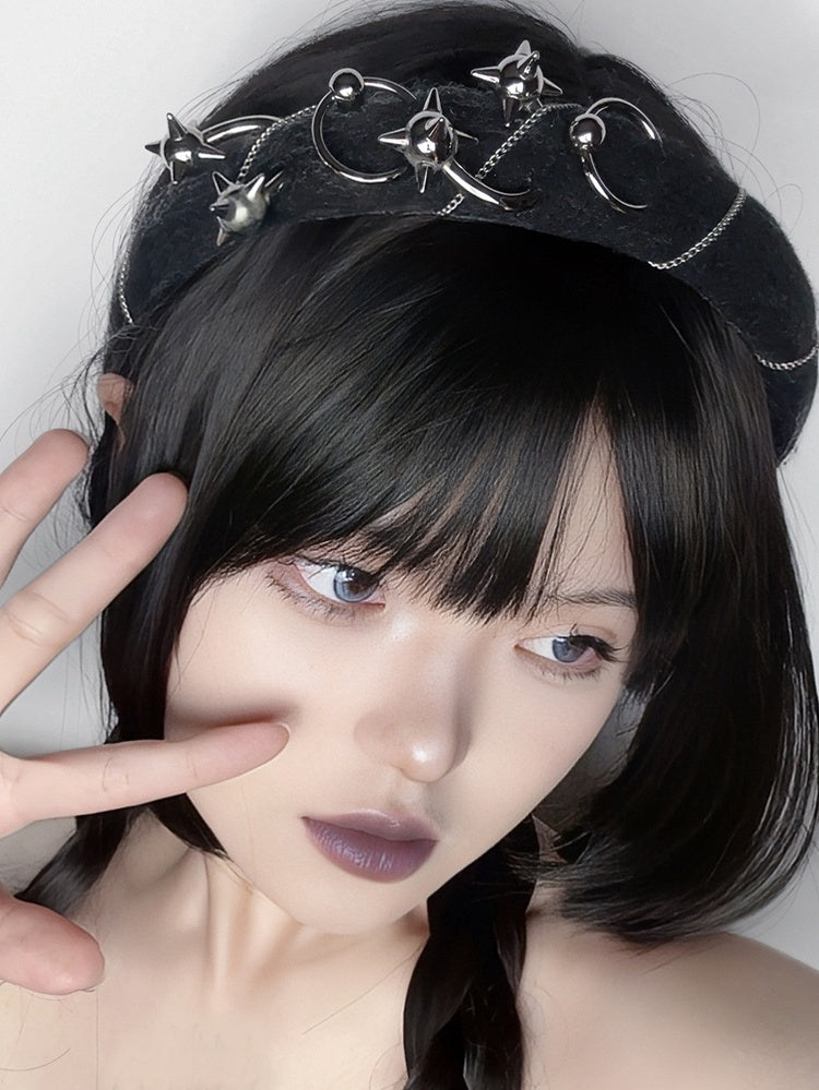 Punk Heavy Metal Chain Design Black KC