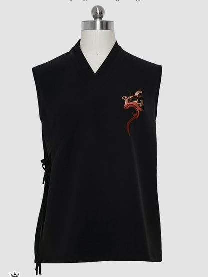 Night Command Embroidery Top