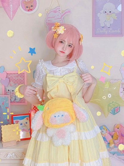 Lemon Dog Doll Plush Crossbody Bag