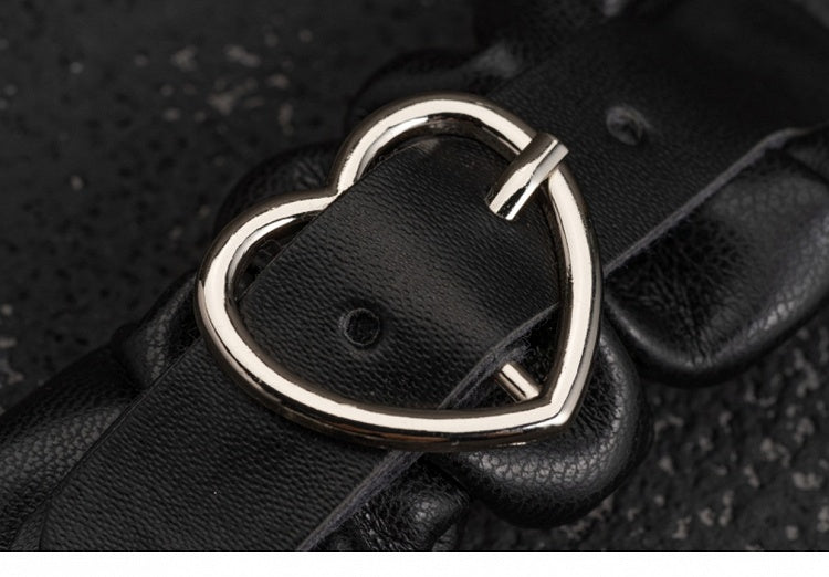 Handmade Faux Leather Sweetheart Buckle Design Hairclip