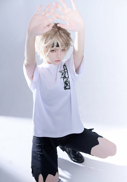 Glimpse Gossip Potion Bottle Embroidery Round Neck T-shirt