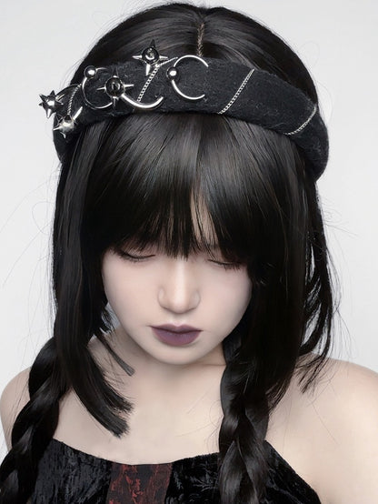 Punk Heavy Metal Chain Design Black KC