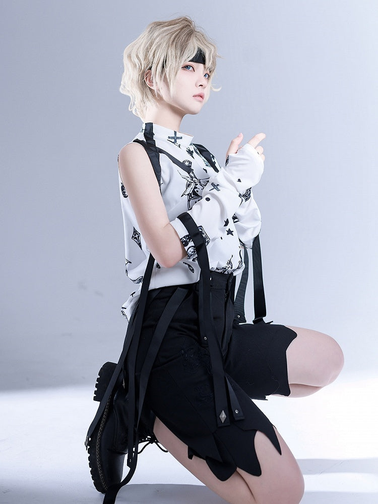 Glimpse Gossip Candlestick and Potion Bottle Print Sleeveless Top