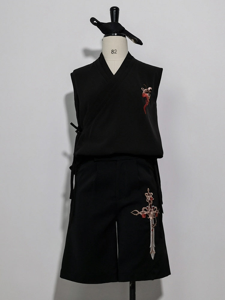 Night Command Embroidery Top