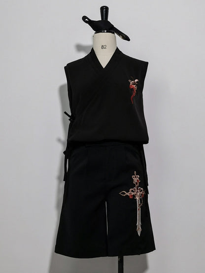 Night Command Embroidery Top