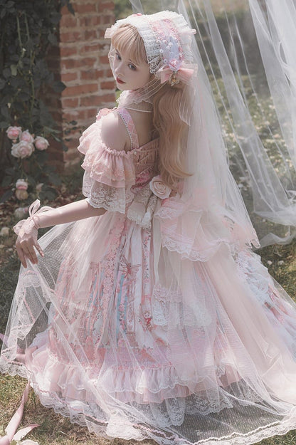 In Stock Pink Song in the Moonlight Hanayome Lolita Dress Full Set