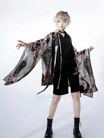 Night Command Thorn Cross Embroidery Ouji Shorts