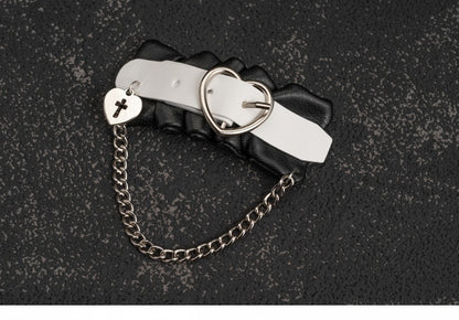 Handmade Faux Leather Sweetheart Buckle Design Hairclip