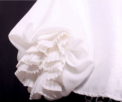 White Ballon Sleeves Vintage Blouse