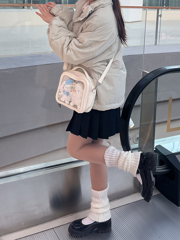 Sky Blue/Pink/Purple/White/Apricot PU Square Crossbody Ita Bag