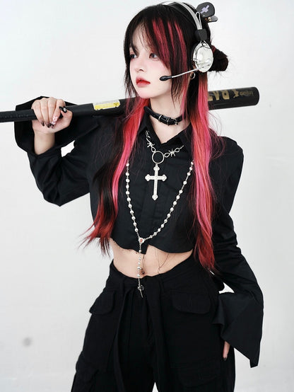 Black Low Waist Cargo Pants