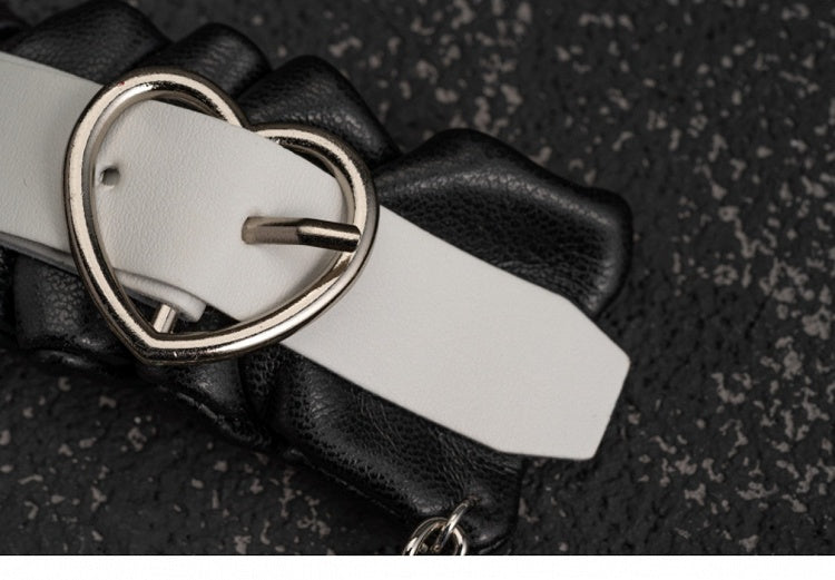 Handmade Faux Leather Sweetheart Buckle Design Hairclip