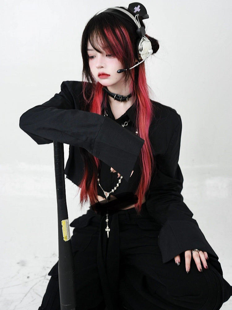 Black Low Waist Cargo Pants