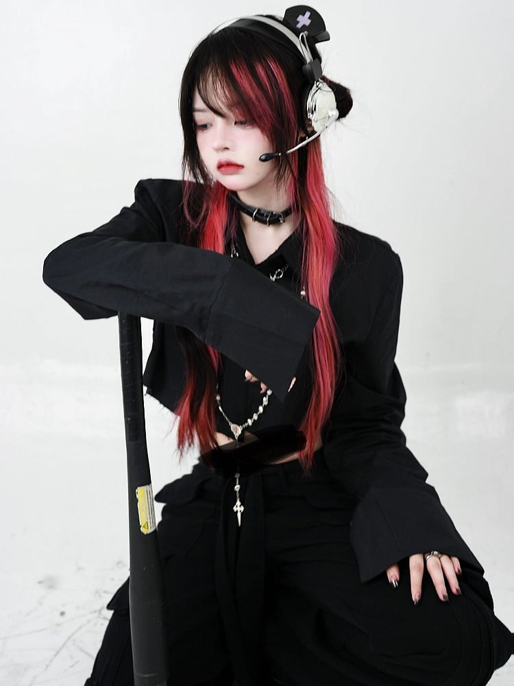 Black Low Waist Cargo Pants