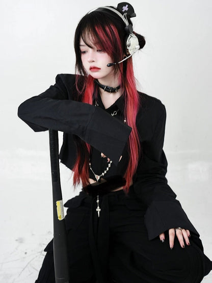 Black Low Waist Cargo Pants