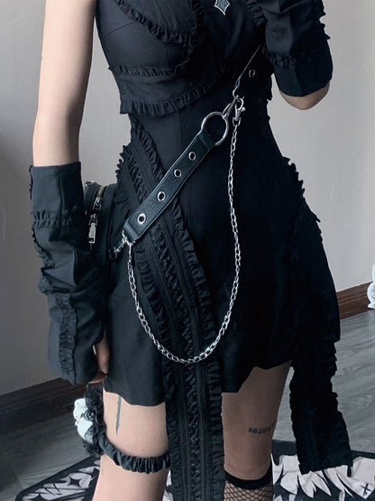 Alternative Fashion Cross Embroidery Punk Dress