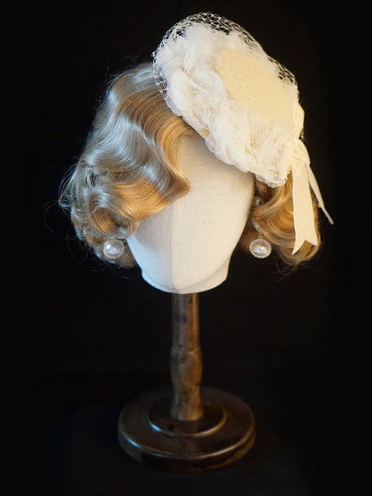 6 Color Options Handmade Floral Design Veil Mini Hat