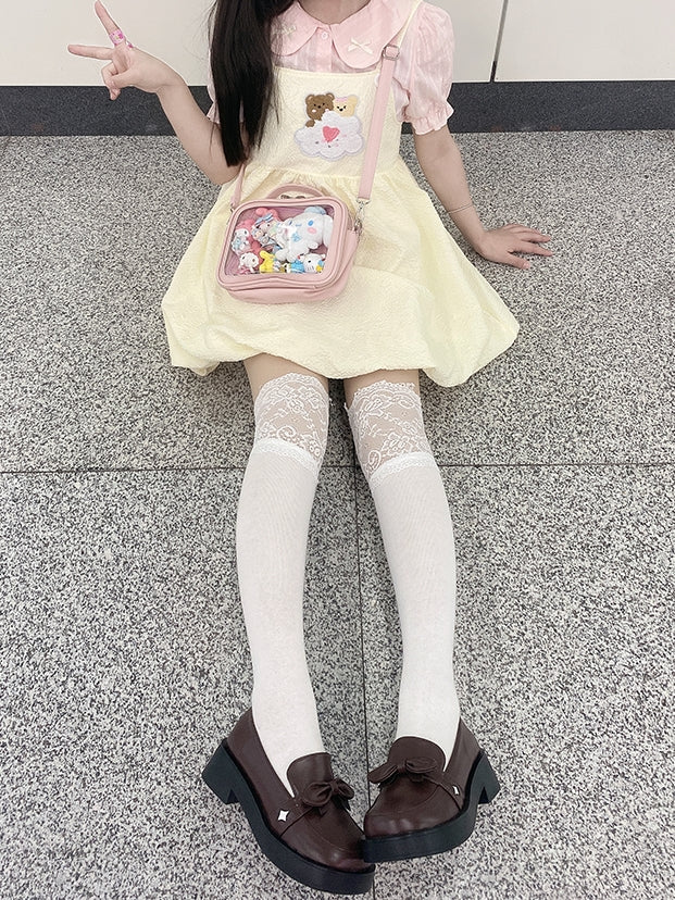 Sky Blue/Pink/Purple/White/Apricot PU Square Crossbody Ita Bag