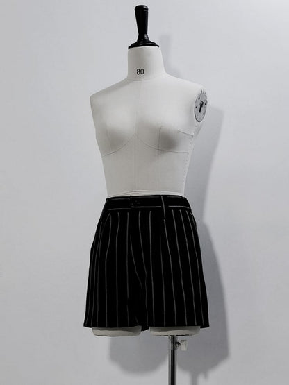 Bunny Theater Black Striped Pattern Ouji Shorts