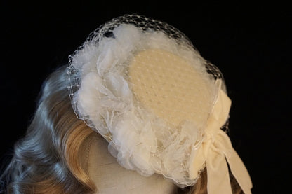 6 Color Options Handmade Floral Design Veil Mini Hat