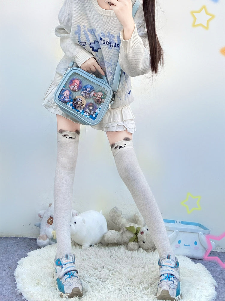 Sky Blue/Pink/Purple/White/Apricot PU Square Crossbody Ita Bag