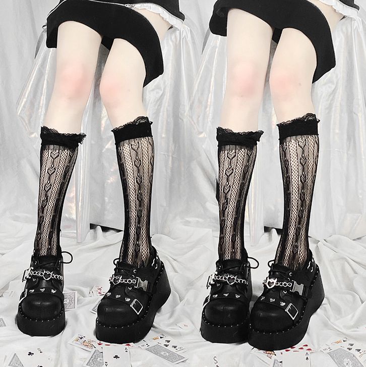 Devil's Trap Lace-up Closure Silver-tone Studs Decorated PU Matte Black Flatforms