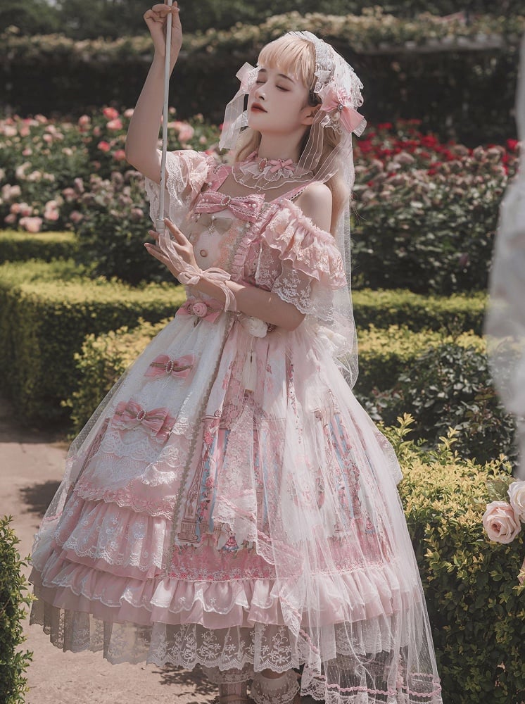 In Stock Pink Song in the Moonlight Hanayome Lolita Dress Full Set