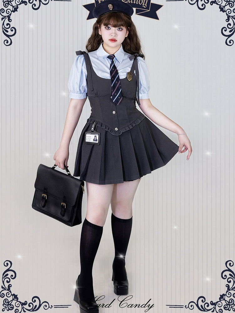 Plus Size Friendly Grey Pleated Skirt