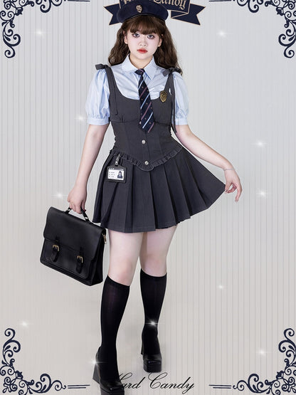 Plus Size Friendly Grey Pleated Skirt