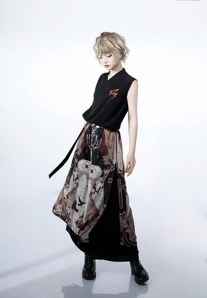 Night Command Embroidery Top