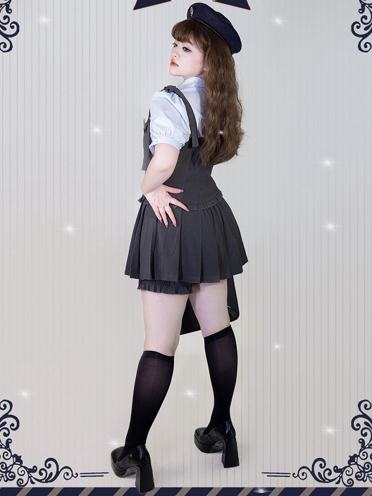 Plus Size Friendly Grey Boned Waistcoat with Badge