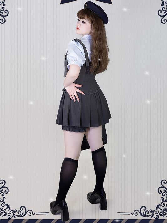 Plus Size Friendly Grey Boned Waistcoat with Badge