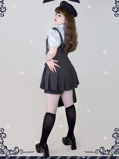 Plus Size Friendly Grey Pleated Skirt