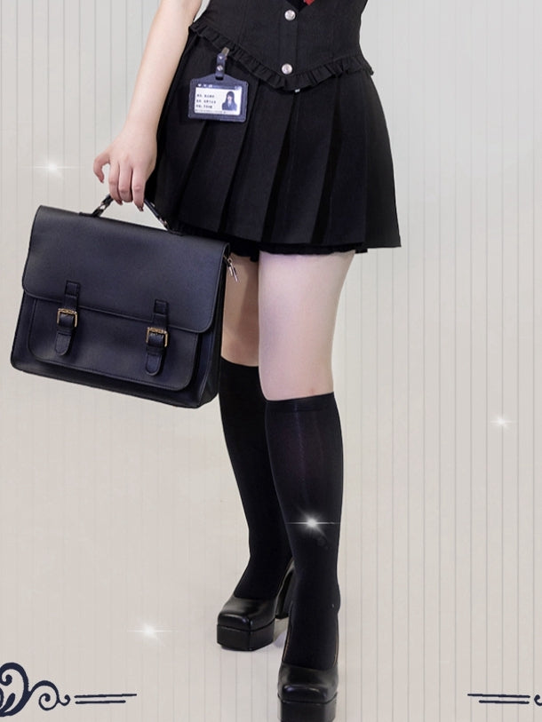 Plus Size Friendly Black Pleated Skirt