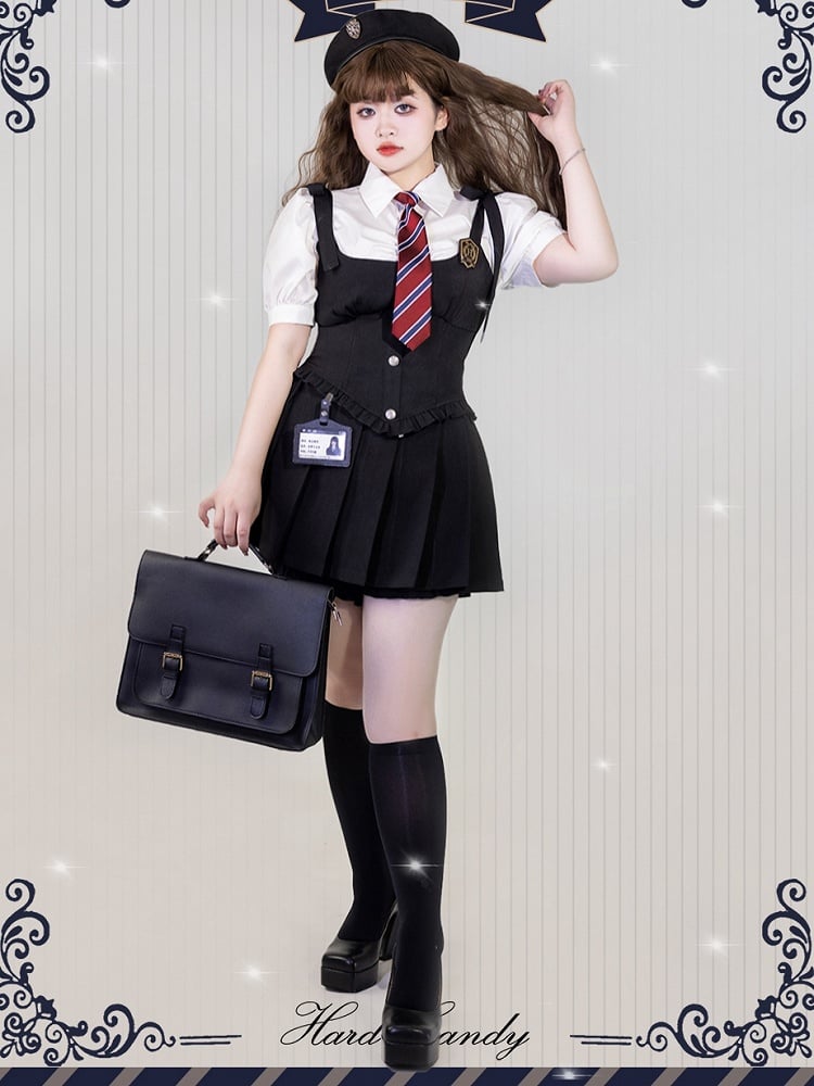 Plus Size Friendly White Short Puff Sleeves Shirt with Tie