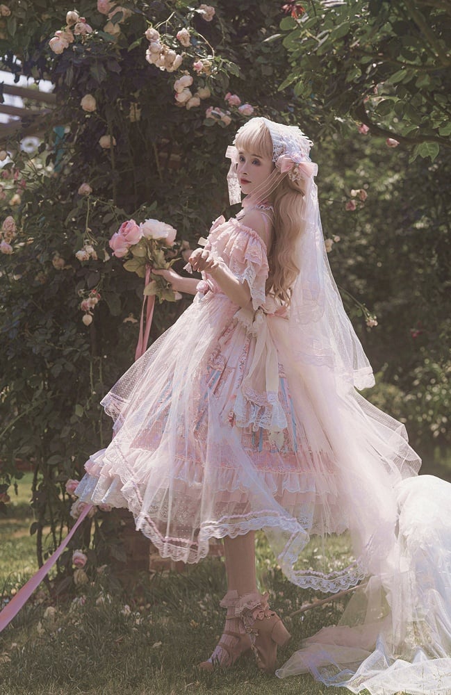 In Stock Pink Song in the Moonlight Hanayome Lolita Dress Full Set