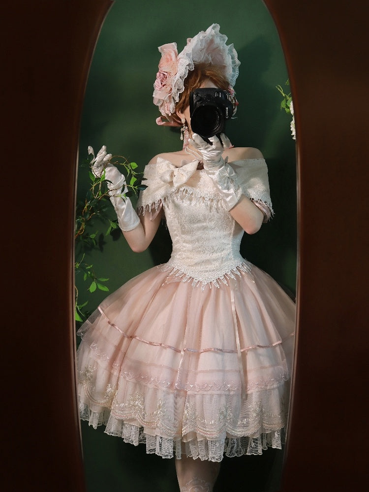 True Love Apricot Off-the-shoulder Neckline Top Asymmetrical Tassels Hemline