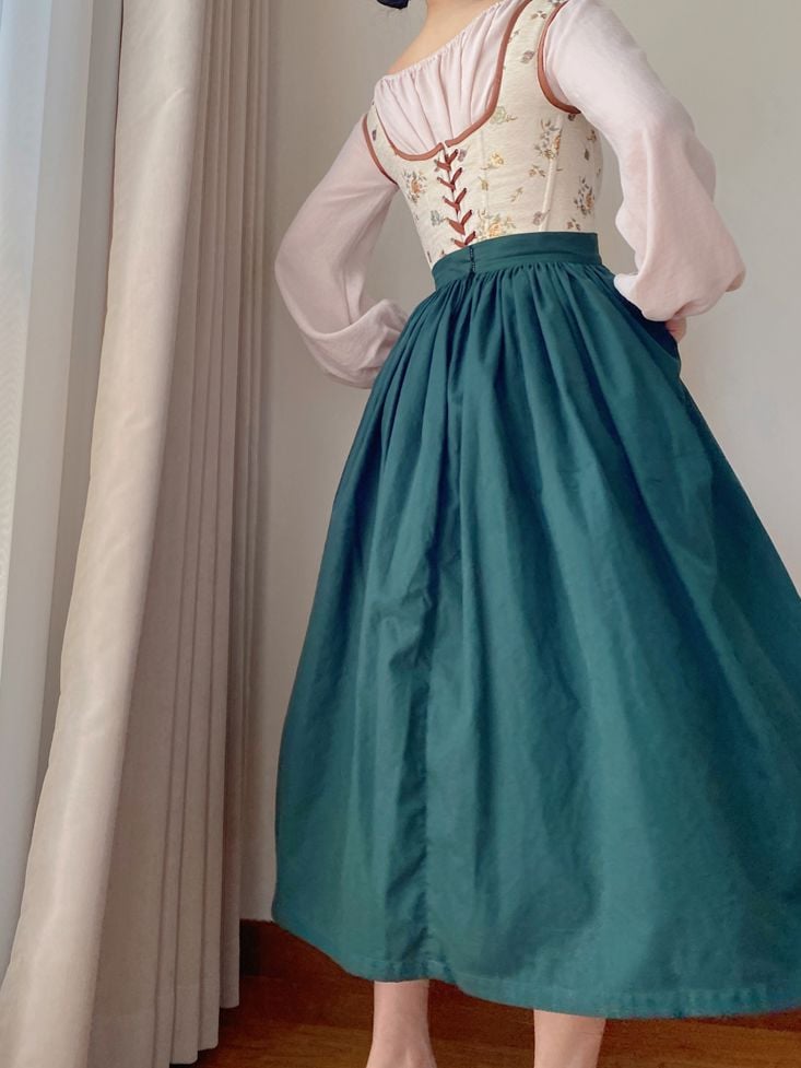 Beige Scoop Neckline Corset with Floral Pattern