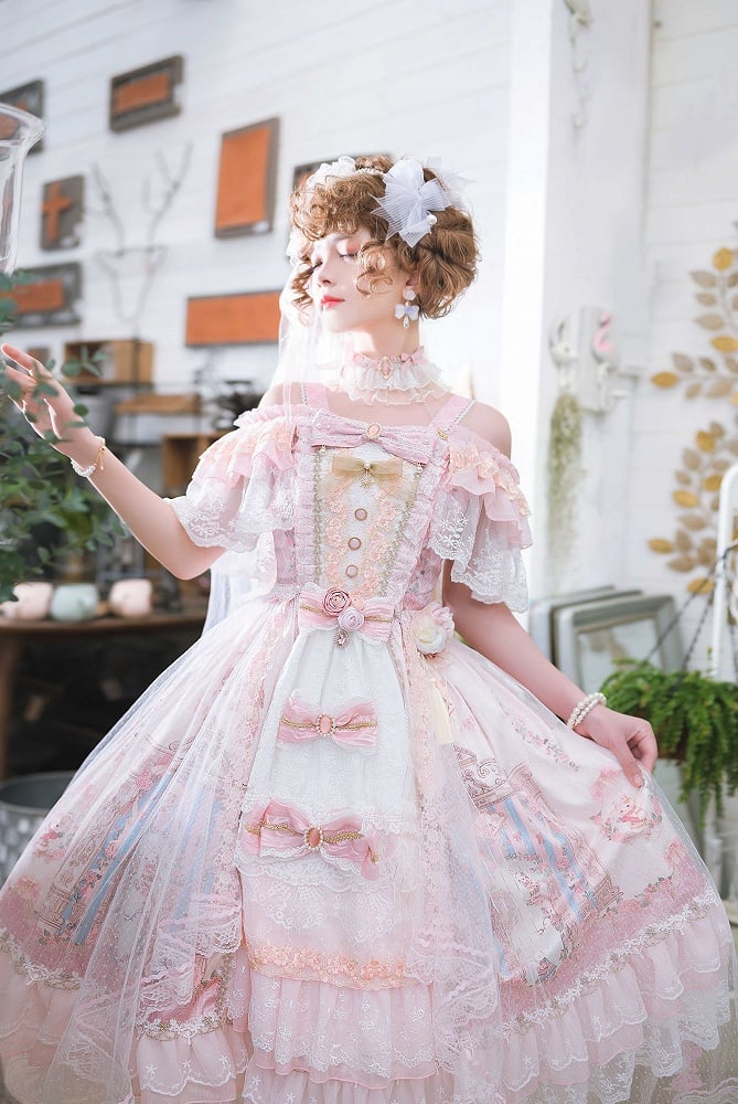 In Stock Pink Song in the Moonlight Hanayome Lolita Dress Full Set