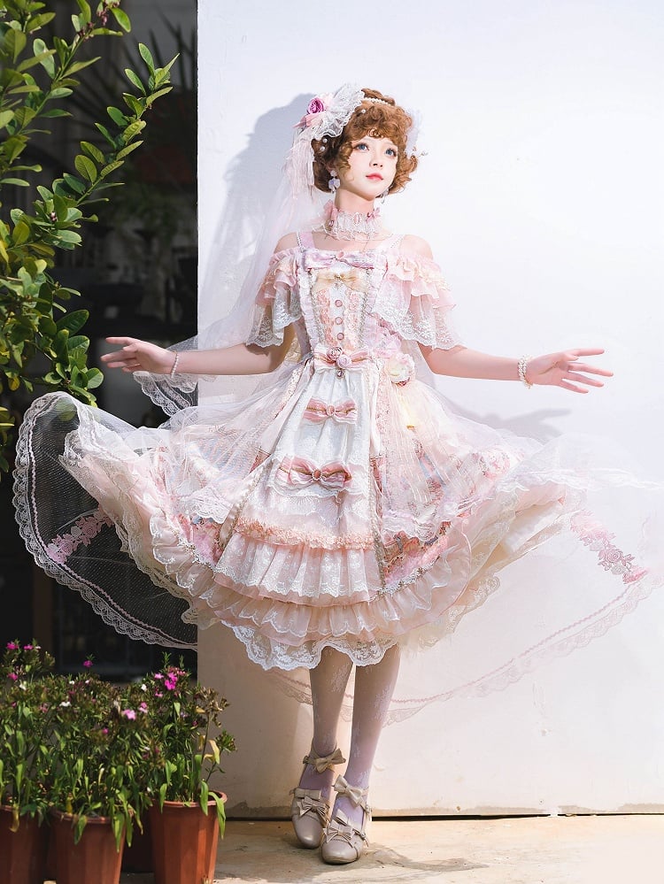In Stock Pink Song in the Moonlight Hanayome Lolita Dress Full Set