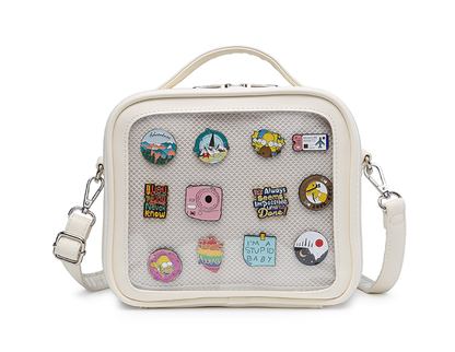Sky Blue/Pink/Purple/White/Apricot PU Square Crossbody Ita Bag